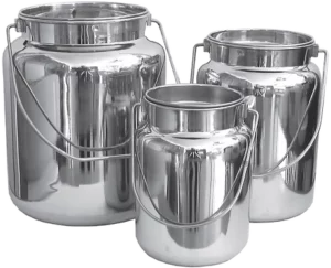 Stainless Steel Milk Carrying Cans w: Lids